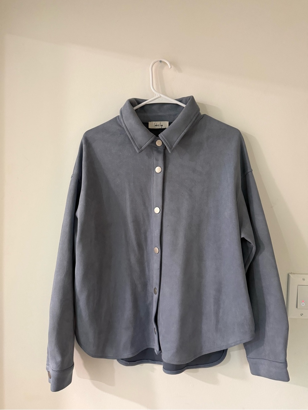 Sadie & Sage Blue Snap Suede Jacket
